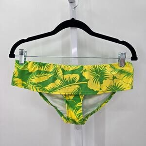 Ralph Lauren Yellow Green Floral Bikini Low Rise Bottom Ruffle RN52419 Small